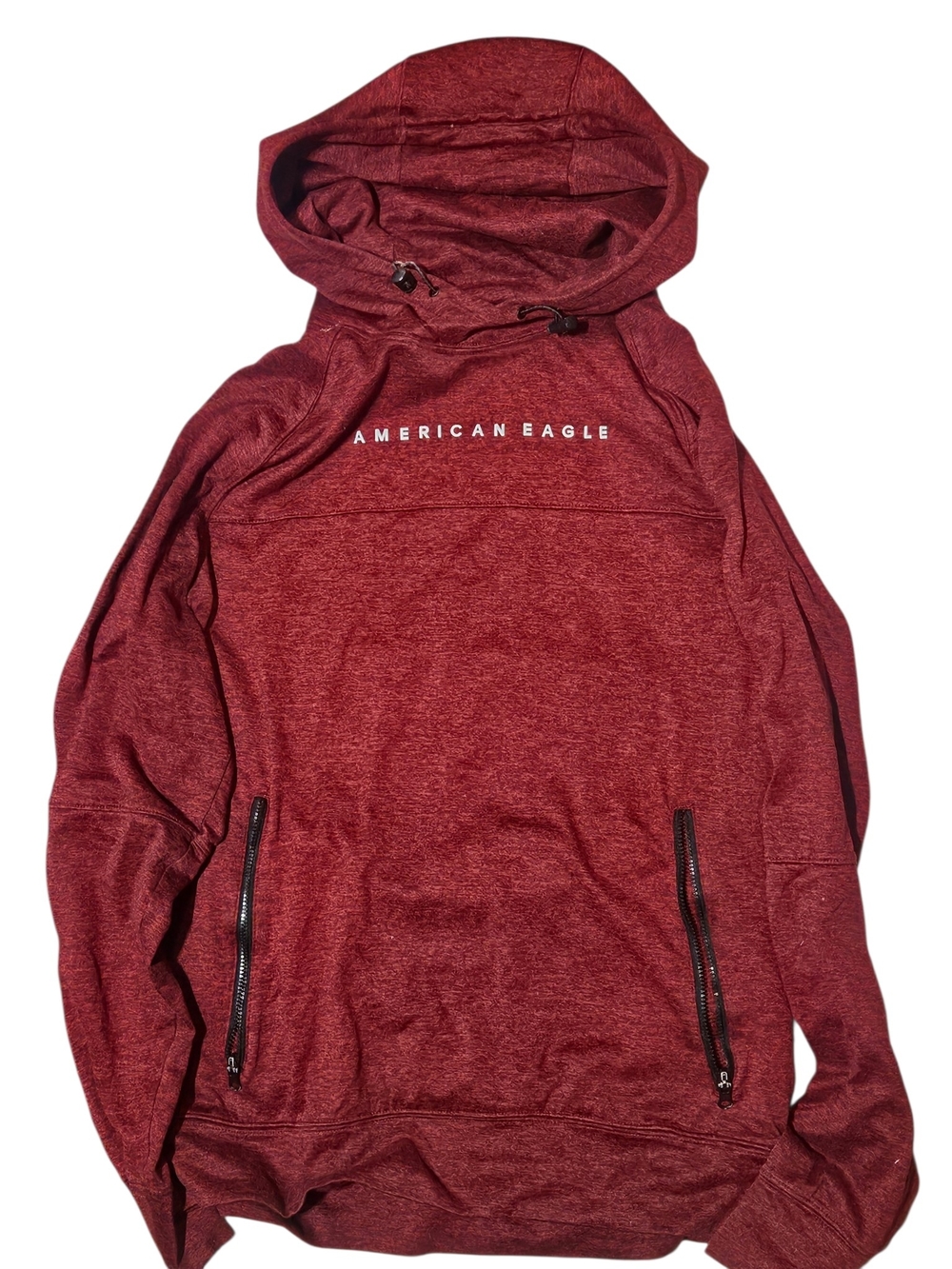 American Eagle Outfitters Maroon Hoodie with White Logo